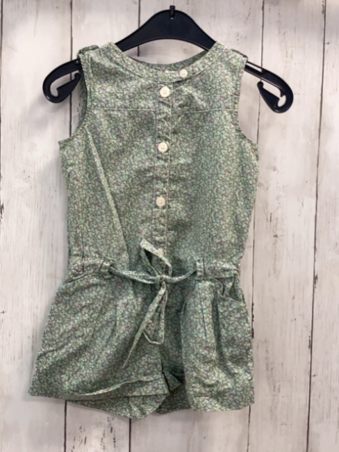 jacadi  Playsuit Gr. 98  hellgrün hellblau rosa weiße Blumen mit Gürtel
