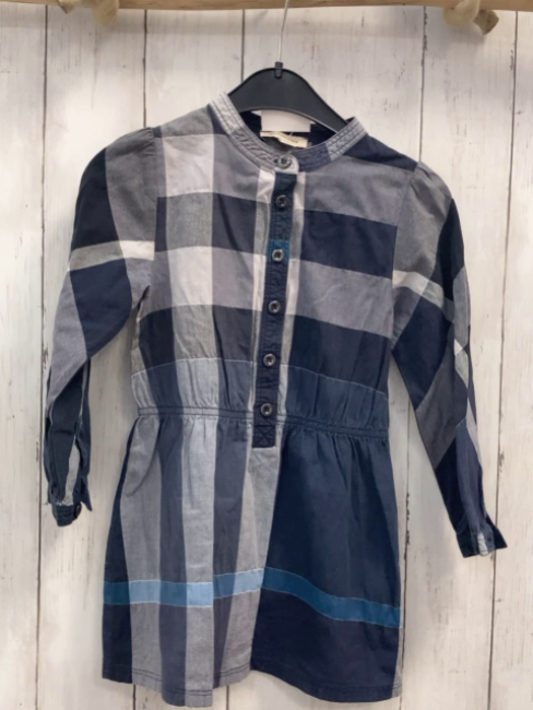 Burberry Kleid  Gr. 98  grau hellgrau hellblau weiß kariert 