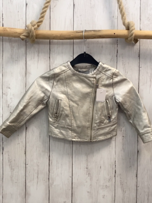 jbc Lederjacke  Gr. 92  grau silber Reißverschlüsse 