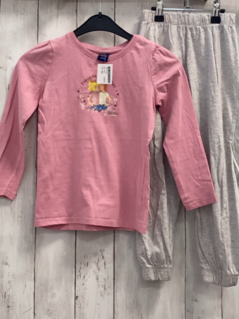 2tlg  Schlafanzug Gr. 110  rosa grau Bibi und Tina 
