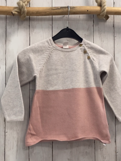 H&M  Pullover  Gr. 98  hellgrau rosa Strick 