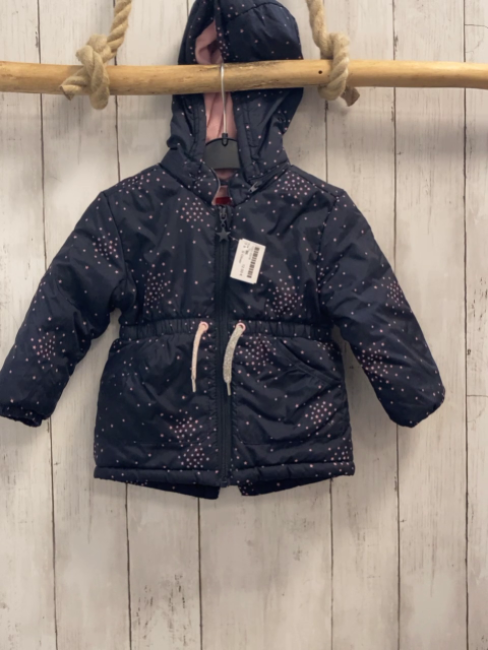 S´Oliver  Winterjacke  Gr. 86  dunkelblau rosa Sterne + Fleecefutter 