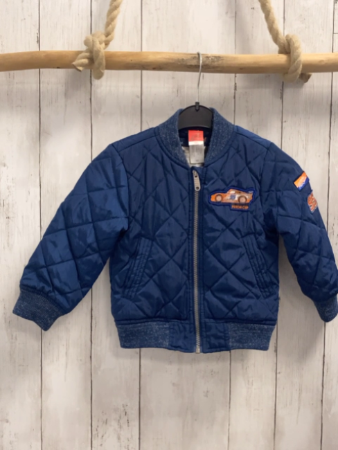   Jacke  Gr. 92  blau Rauten Cars blau grau melierter Bund 