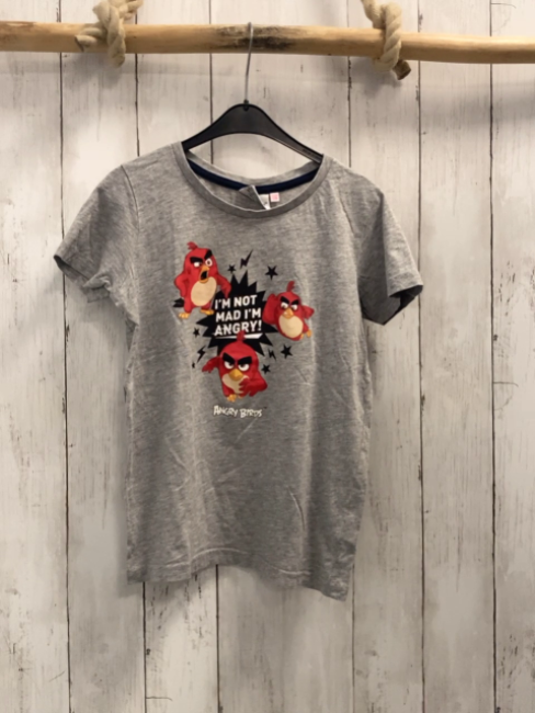   T-Shirt  Gr. 128  grau Angry Birds 
