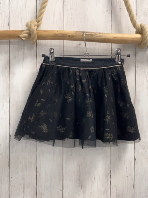 vertbaudet Rock Gr. 104  schwarz Tüll Blumen