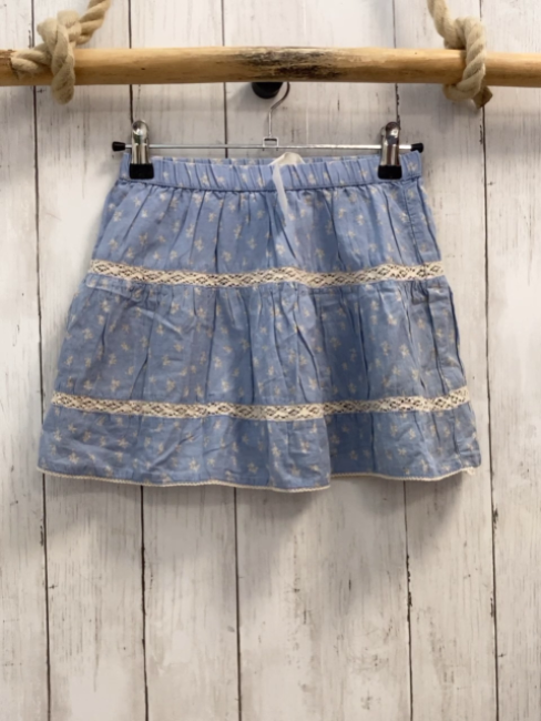 H&M Rock Gr. 122  blau Blumen Häkelei
