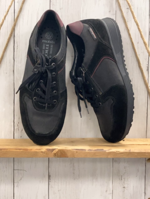 Mobils Schuhe  Gr. 40  schwarz weinrote Ferse 