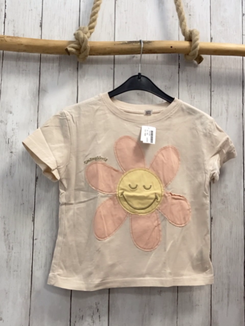 H&M  T-Shirt  Gr. 140  beige rosa gelbe Blumen 