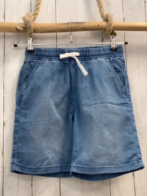 H&M  Shorts  Gr. 146  blau Jeans Gummizugbund mit weißer Kordel 