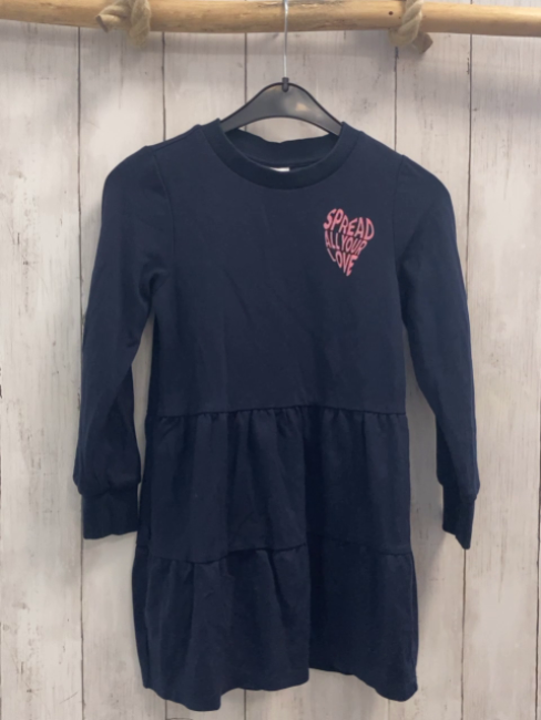 S´Oliver  Kleid  Gr. 128  blau rosa Schrift 