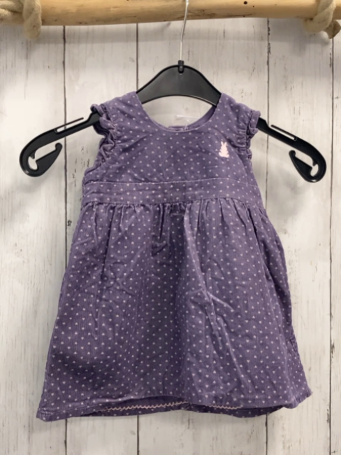 Benetton  Kleid  Gr. 68  lila Kord rosa Herzen 