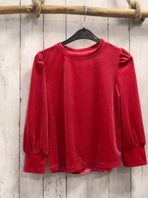   Pullover  Gr. 122  rot Samt 