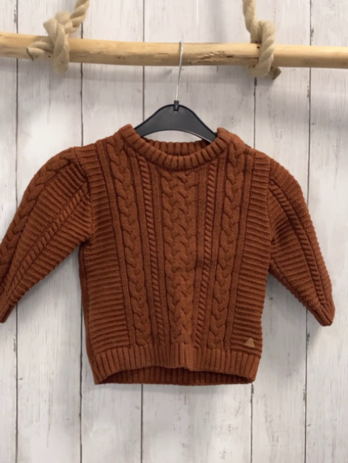 Next  Pullover  Gr. 86  braun Strick Zöpfe 