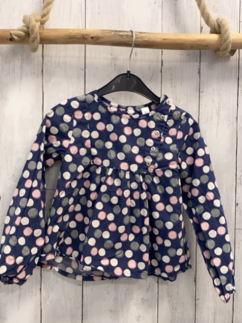 Obaibi Bluse  Gr. 116  blau bunte Kreise