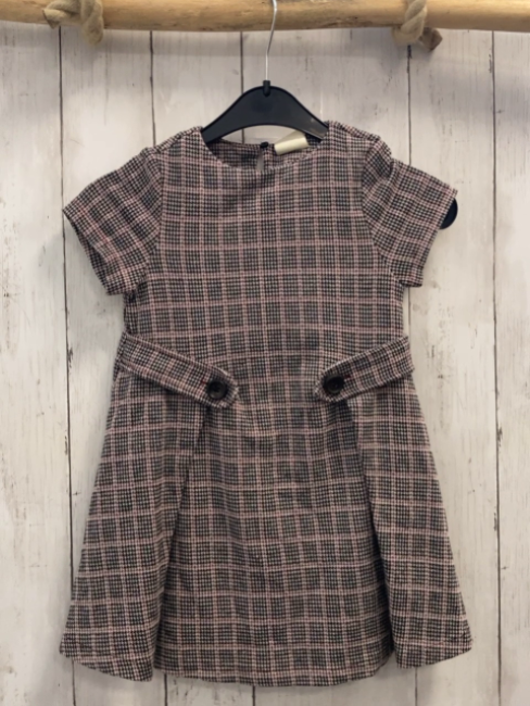 zara Kleid Gr. 110  grau rot schwarz gemustert
