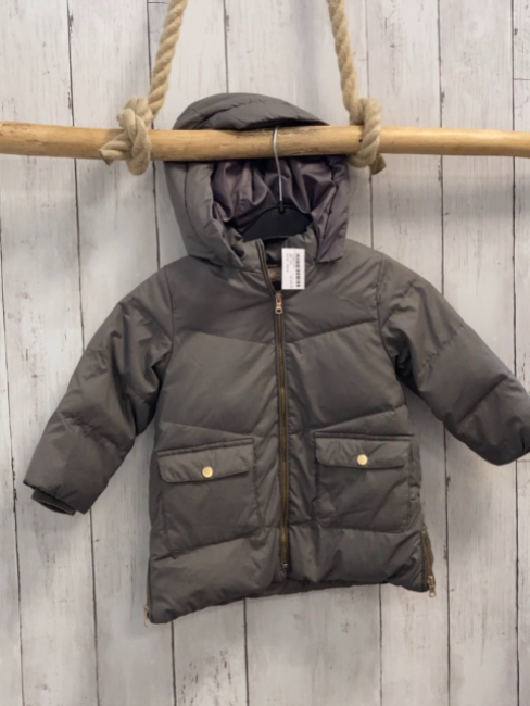 Zara  Winterjacke  Gr. 80  grau rosa Plüschfutter 