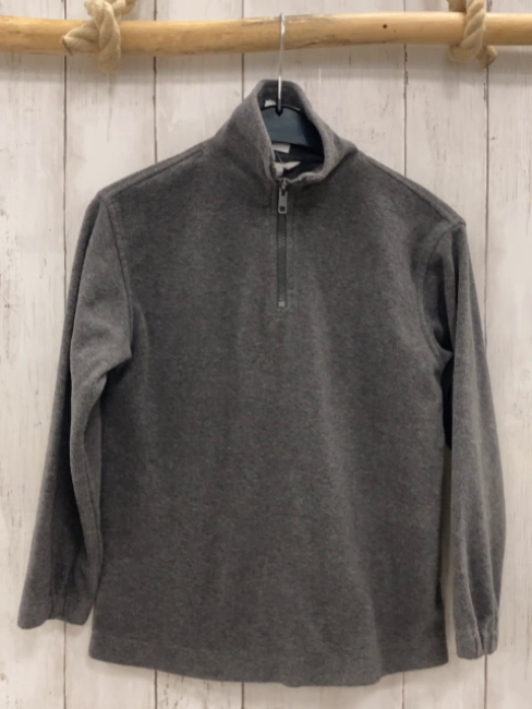   Pullover  Gr. 122  grau Fleece Reißverschluss 