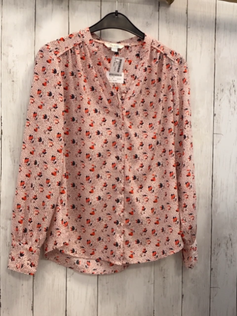 Boden Bluse Gr. 38  rot schwarz Punkte + Blumen