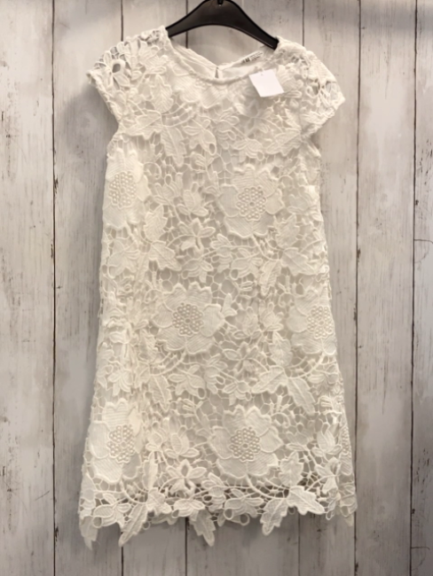 H&M Kleid Gr. 122  weiß Häkelei