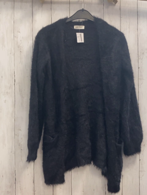H&M  Strickjacke  Gr. 158/164  schwarz flusig 