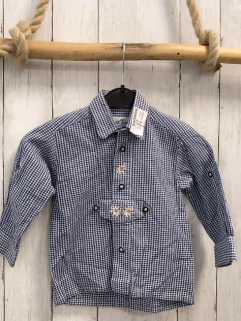 Isar Trachten  Hemd  Gr. 92  blau weiß kariert 