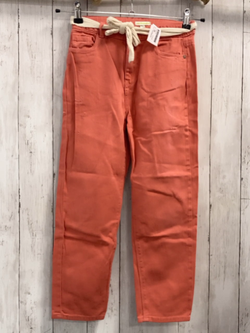 Vertbaudet  Hose  Gr. 140  rostrot Bund verstellbar  beige Gürtelband 