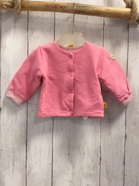 Steiff Sweatjacke Gr. 56  pink + pink weiß gestreift