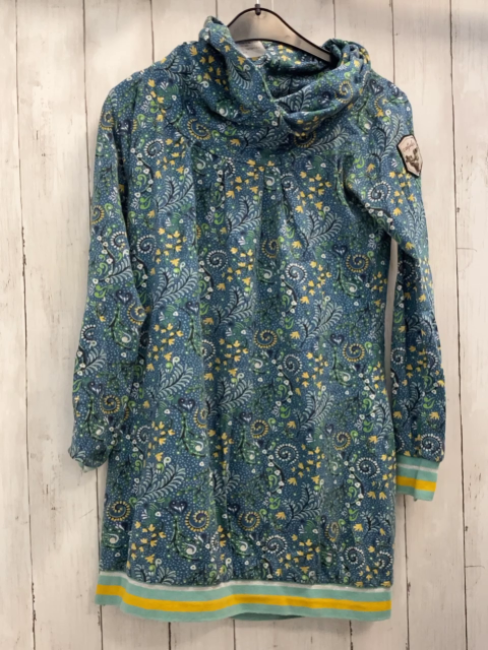   Kleid  Gr. 158/164  petrol Blumendruck 