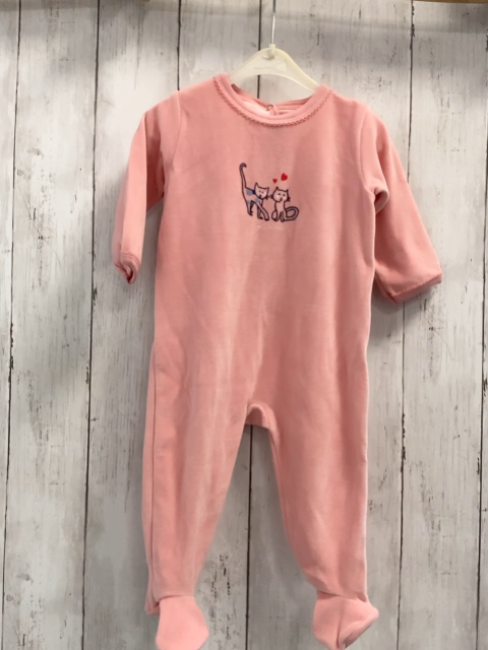 Petit Bateau  Schlafanzug  Gr. 74  rosa Nicky Katzen Herzen 