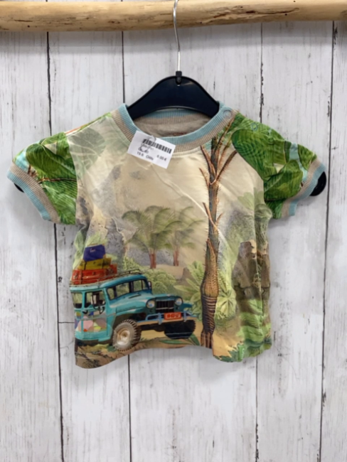 Oilily T-Shirt Gr. 80  grün blau grauer Bund Jeep