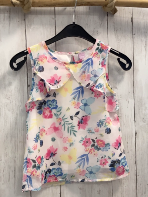 Dopodopo  Sommerbluse  Gr. 110  weiß Blumen 