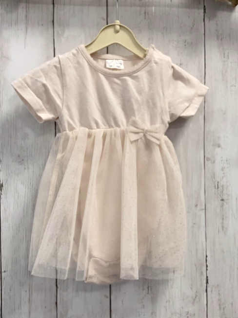 Orsolino  Kleid  Gr. 68  heller beigeton Tüllrock mit silber Glitzerpunkten