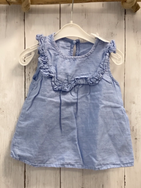 H&M  Sommerbluse  Gr. 74  hellblau Rüschen 