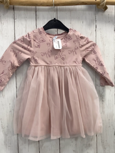  Kleid Gr. 80  rosa Schleifen Tüllrock