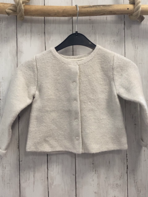 Obaibi  Strickjacke  Gr. 86  weiß mit silber Glitzer 