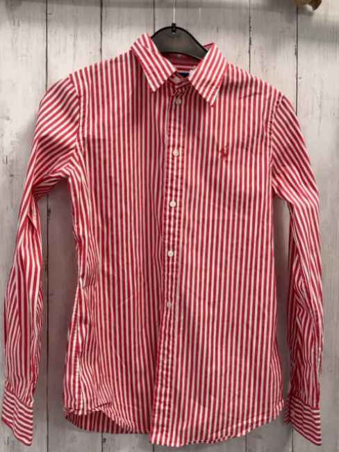 Ralph Lauren  Hemd  Gr. 152  rot weiße Streifen 