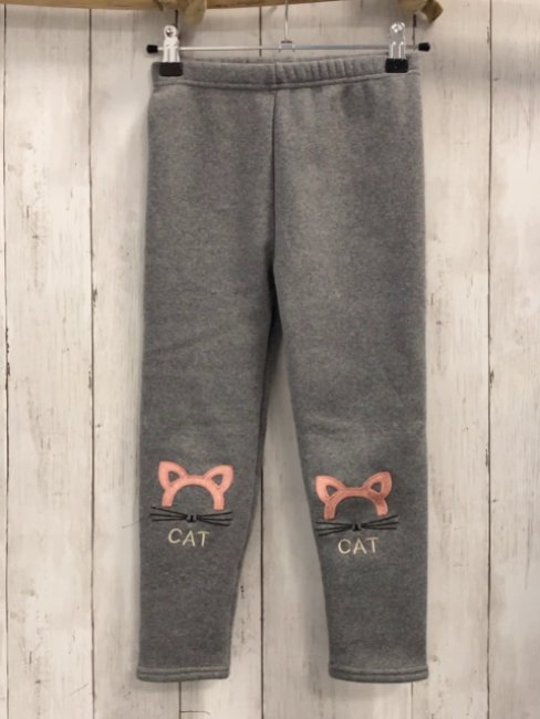   Thermoleggings  Gr. 128  grau Katzengesicht 