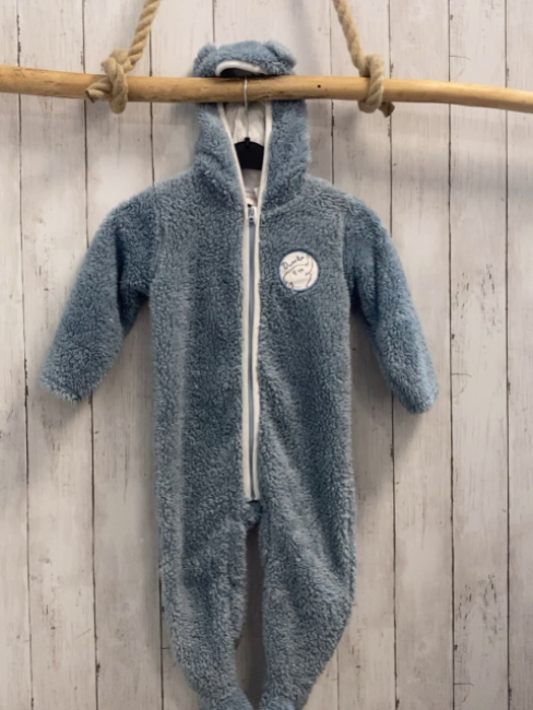   Plüschoverall Gr. 86  hellblau Kapuze mit Ohren Dumbo 