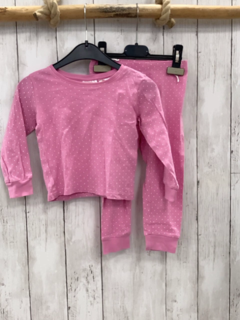 H&M 2tlg Schlafanzug Gr. 92  pink weiße Punkte
