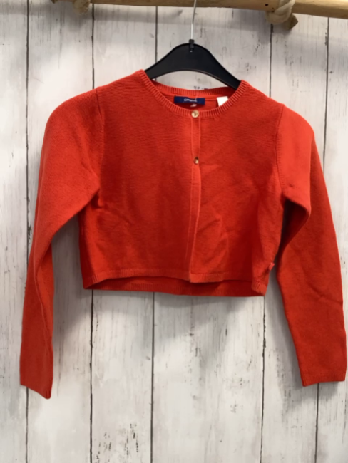 Okaidi  Strickjacke  Gr. 128  orange mit goldenen Knöpfen 