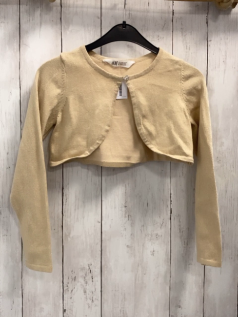 H&M  Strickjacke  Gr. 122/128  beige goldene Glitzerpunkte 