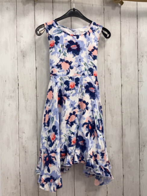 Happy Girls  Kleid  Gr. 134  weiß hellblau blau rosa Blumen 