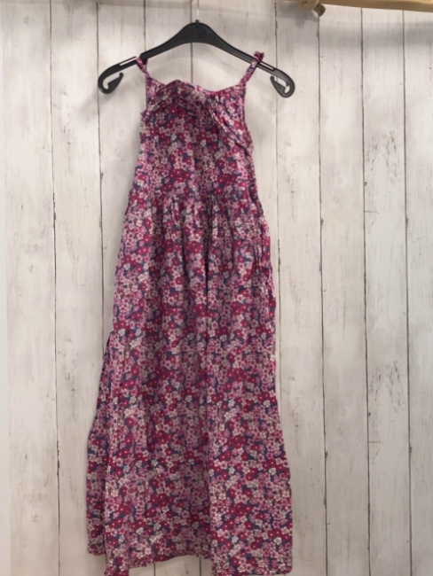 Sergent Major  Kleid  Gr. 122  rosa beere Blüten grau mint weiße Blätter 