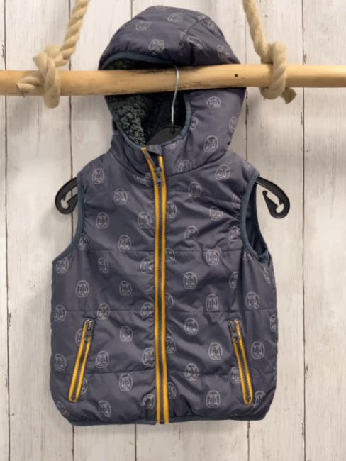   Weste  Gr. 92  grau hellgraue Löwen mais Bund 