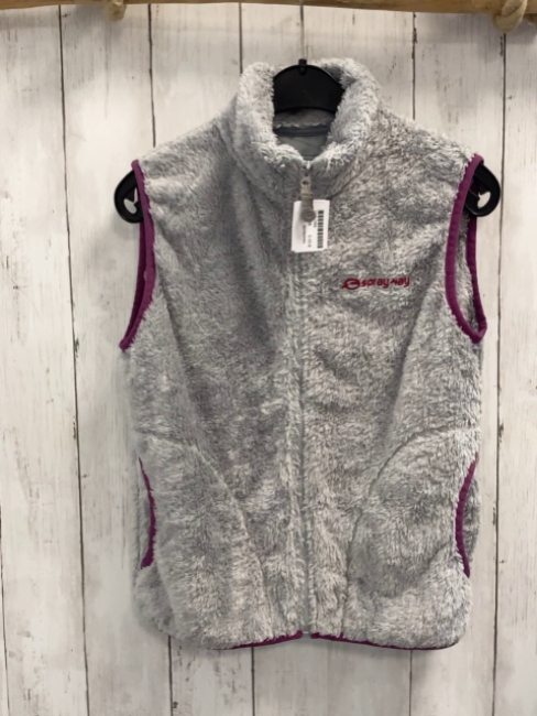 sprayway Weste Gr. 128  grau Plüsch burgunder Bund