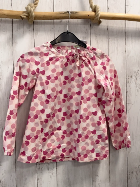 Vertbaudet  Bluse  Gr. 134/140  weiß rosa weiß pflaume Punkte 