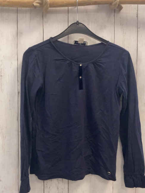 Massimo Dutti  Langarmshirt  Gr. 134/140  blau Knopfleiste 