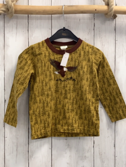 Alana Langarmshirt Gr. 92  ocker brauner Bund Adler