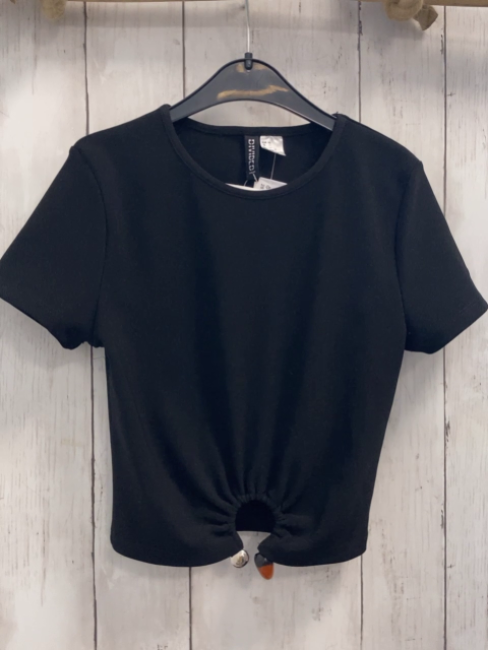 neu  H&M  T-Shirt  Gr. 158/164  schwarz mit Metallbügel am Saum NP 15,99 € 