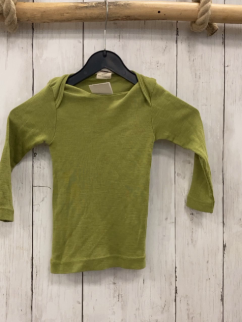 Cosilana  Pullover Gr. 86  grün Schurwolle + Seide 
